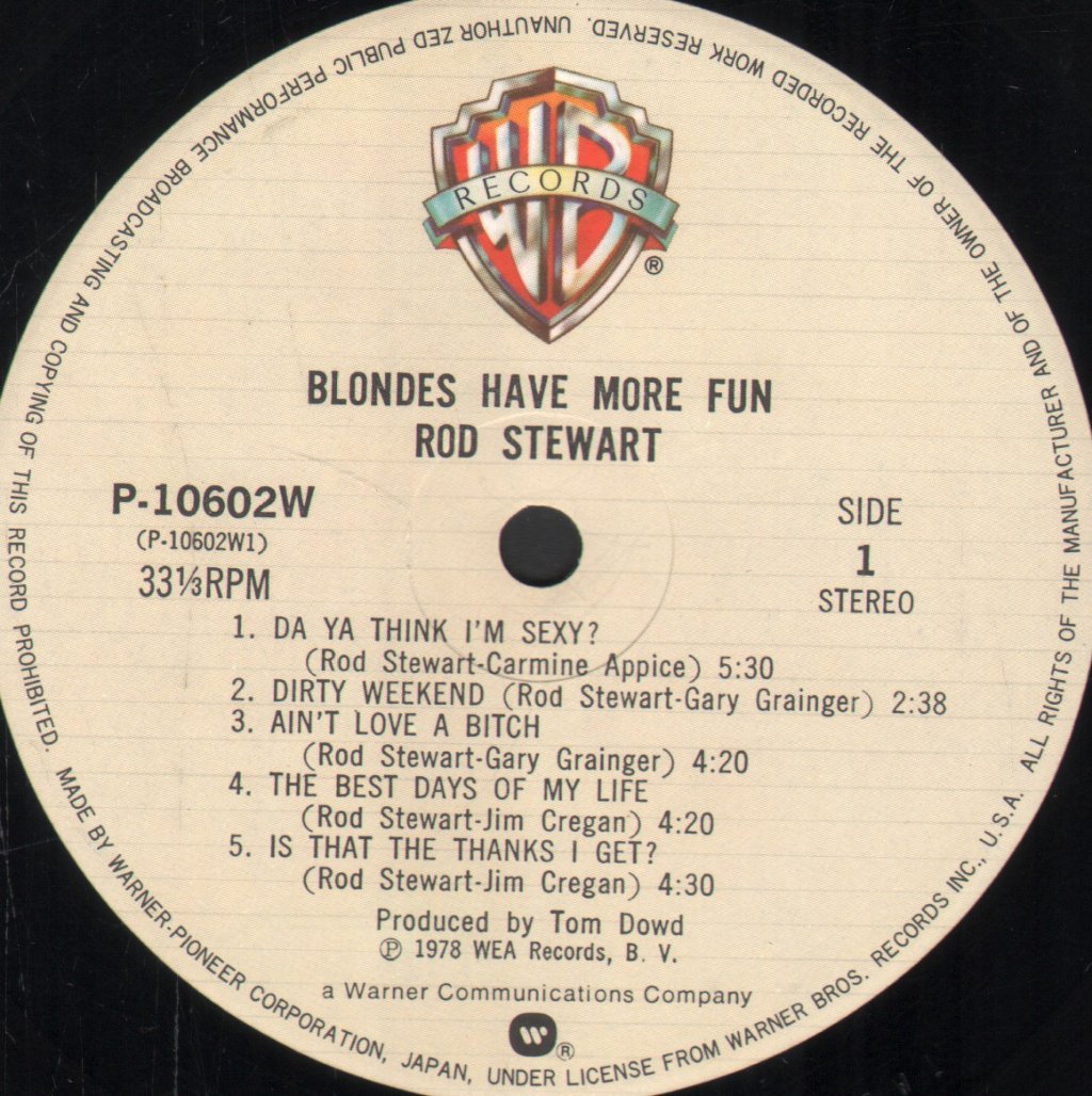 Rod Stewart - Blondes Have More Fun - Lp