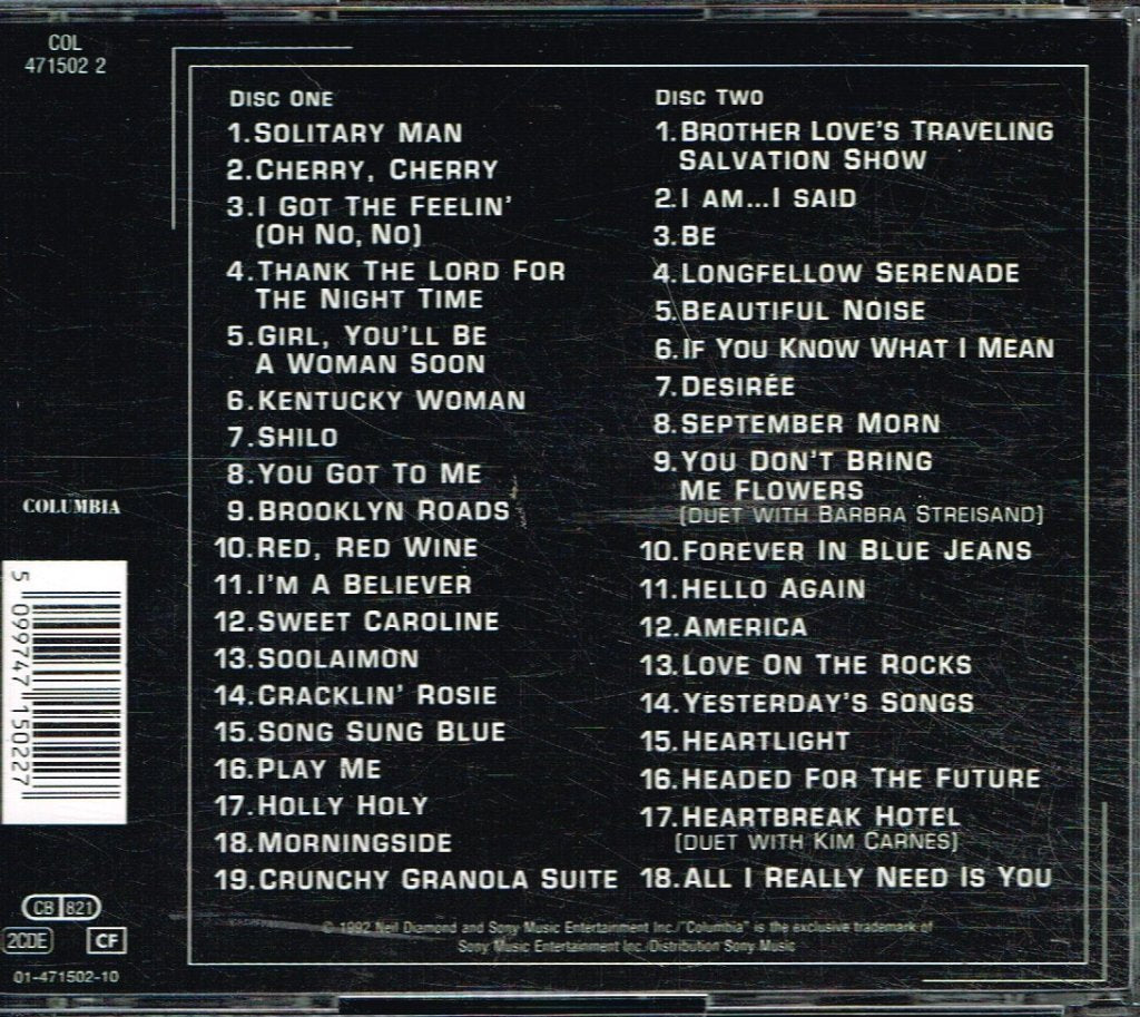 Neil Diamond - Greatest Hits 1966-1992 - Double Cd