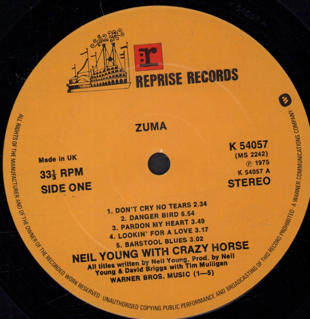 Neil Young With Crazy Horse - Zuma - Lp