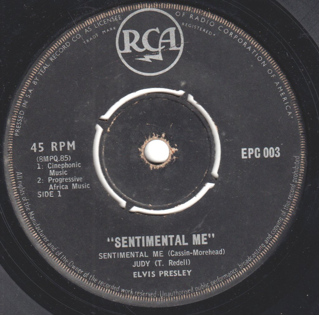 Elvis Presley - Sentimental Me - 7 Inch