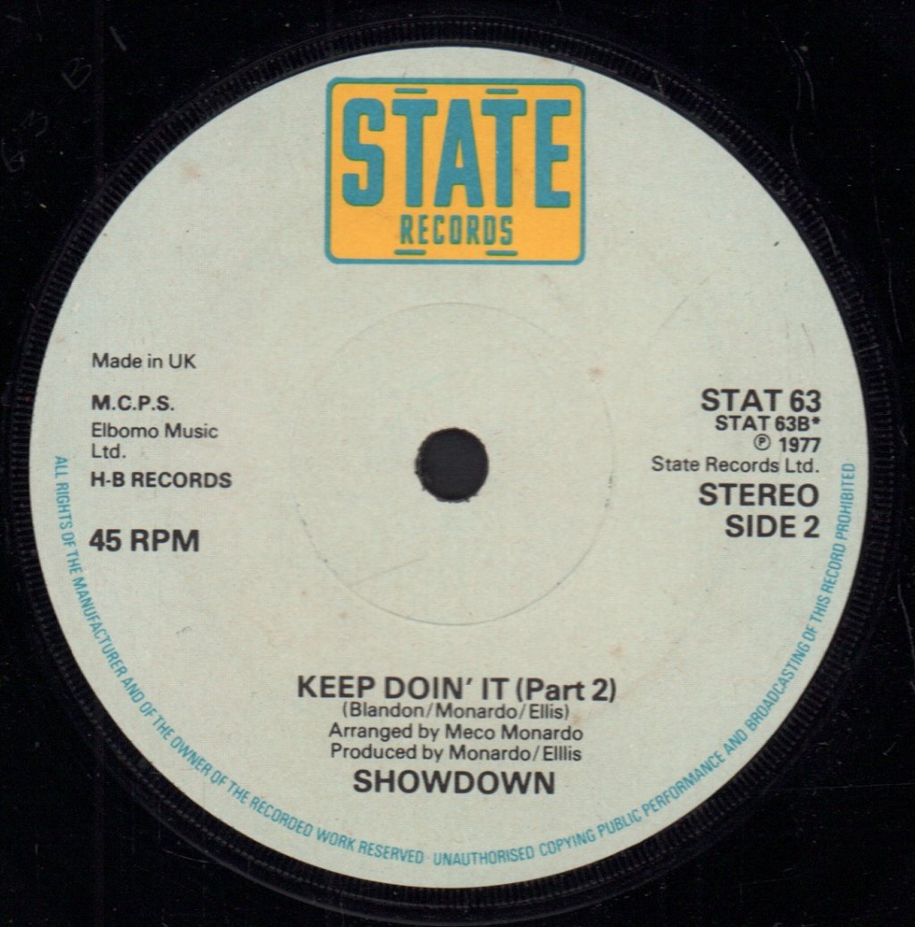 Showdown - Keep Doin' It - 7 Inch