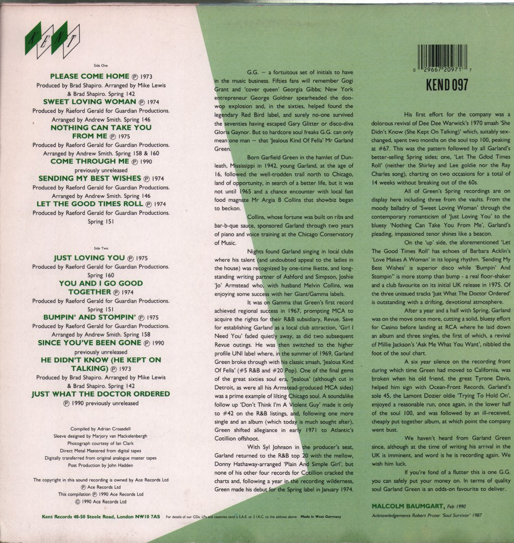 Garland Green - Spring Sides - Lp