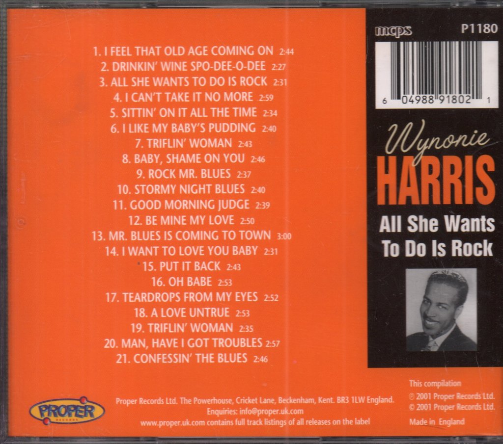 Wynonie Harris - All She Wants To Do Is Rock - Cd