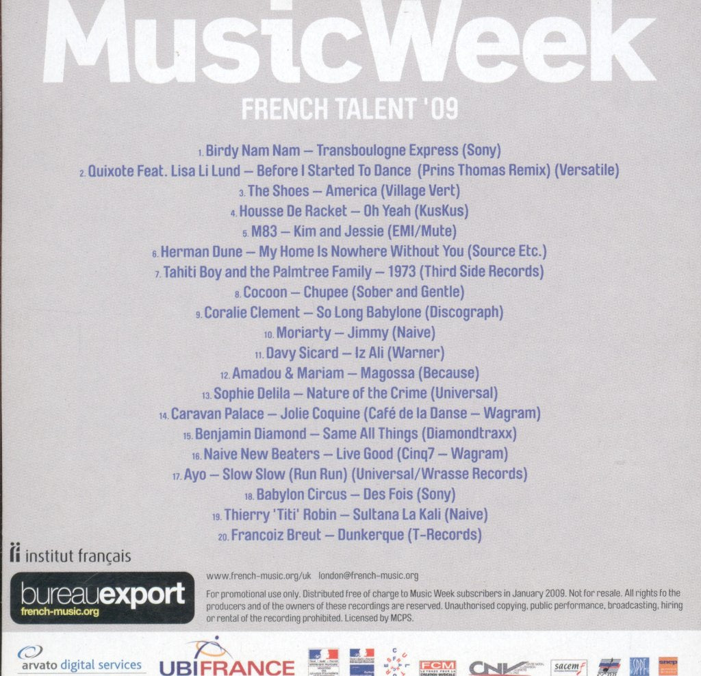 Various Artists - Music Week - French Talent '09 - Cd