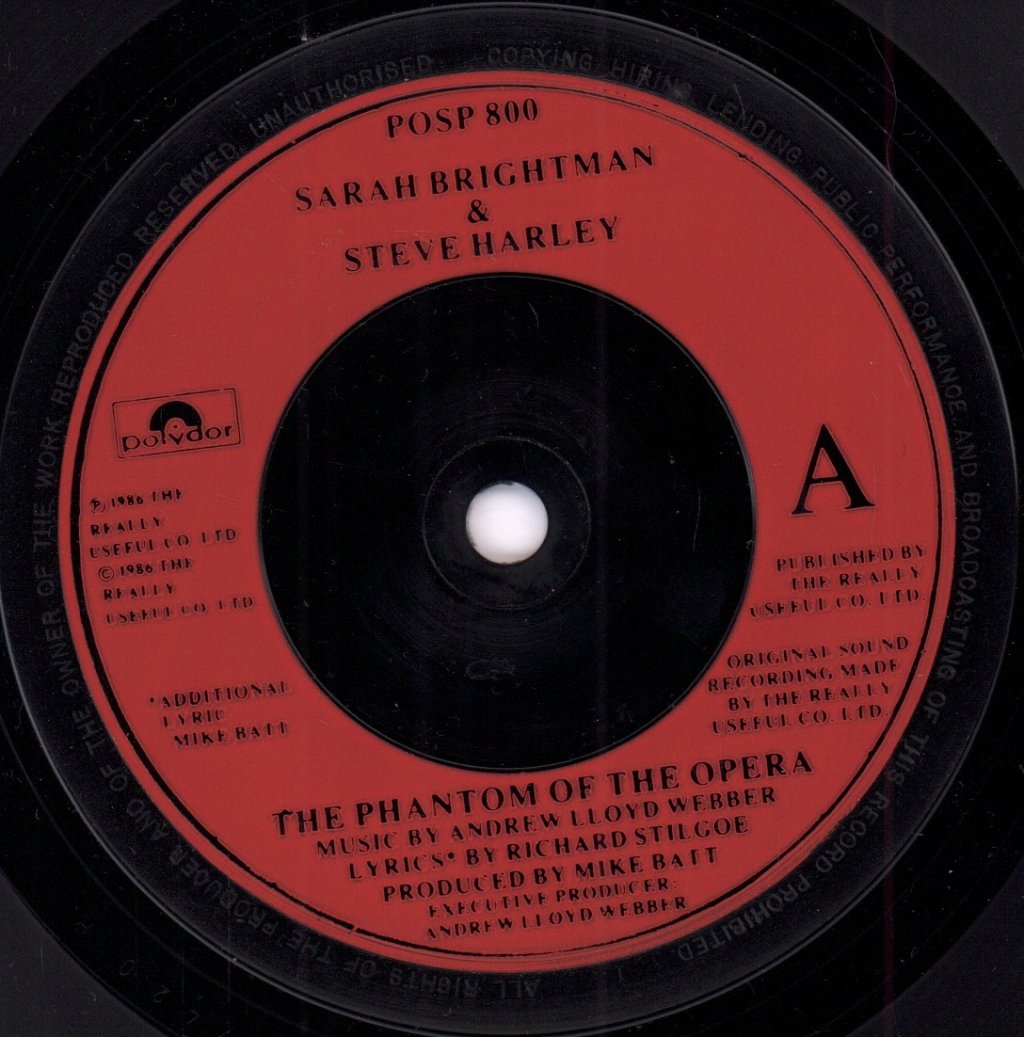 Sarah Brightman And Steve Harley - Phantom Of The Opera - 7 Inch