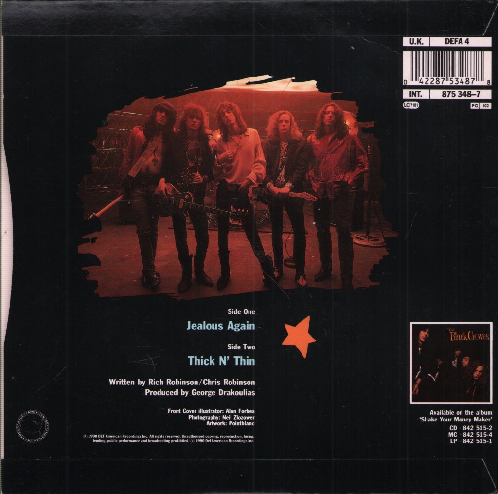 Black Crowes - Jealous Again - 7 Inch