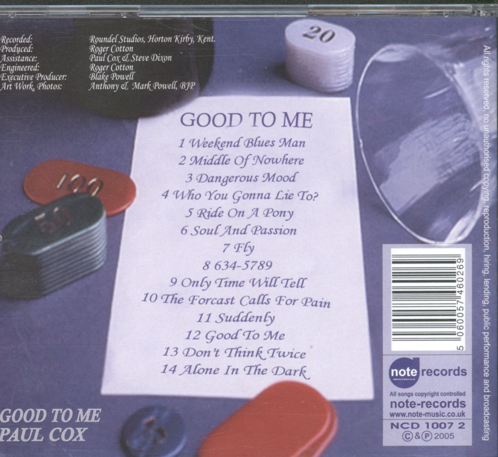 Paul Cox - Good To Me - Cd