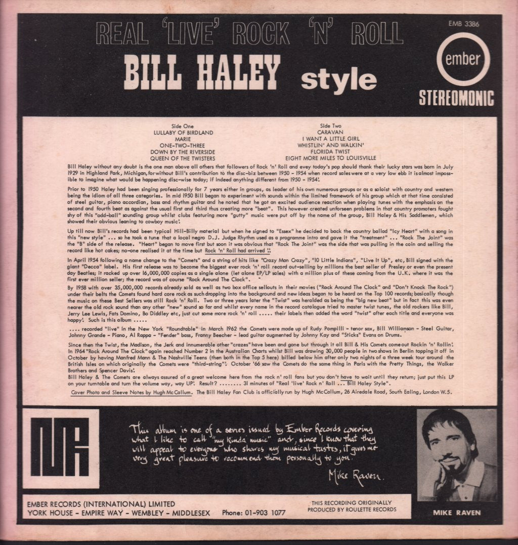Bill Haley - Real 'Live' Rock 'N' Roll Bill Haley Style - Lp