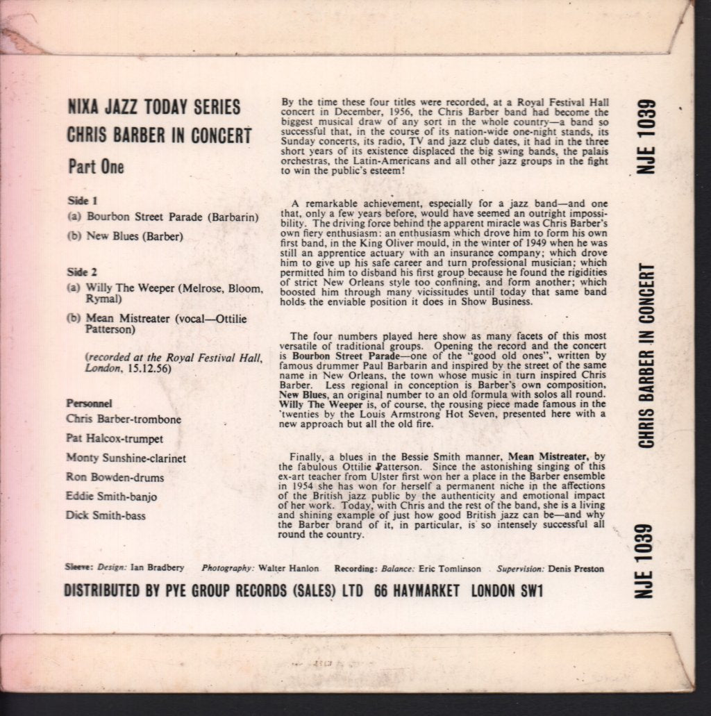 Chris Barber - In Concert Part 1 - 7 Inch