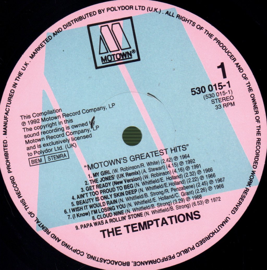 Temptations - Motown's Greatest Hits - Lp
