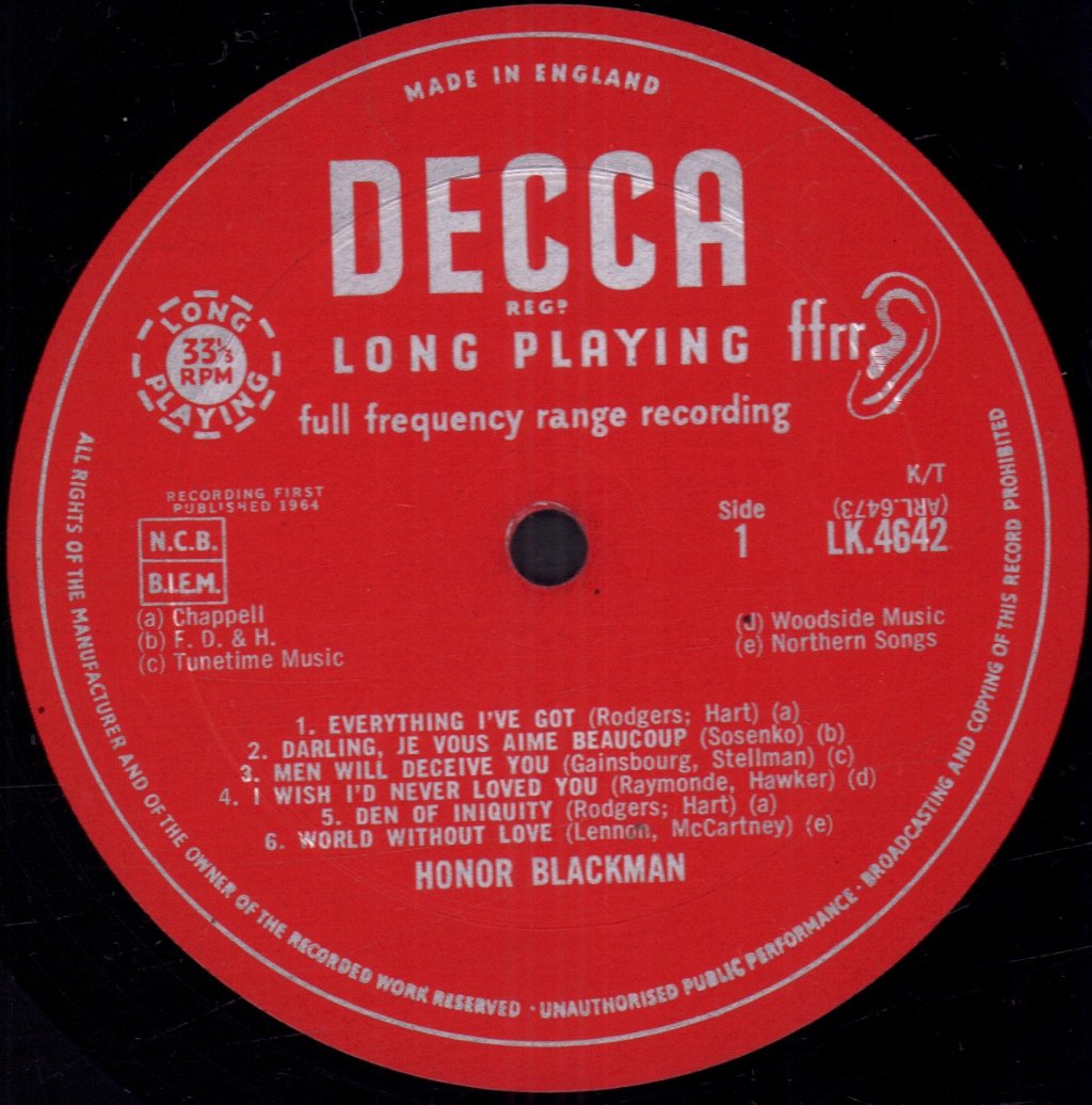 Honor Blackman - Everything I've Got - Lp