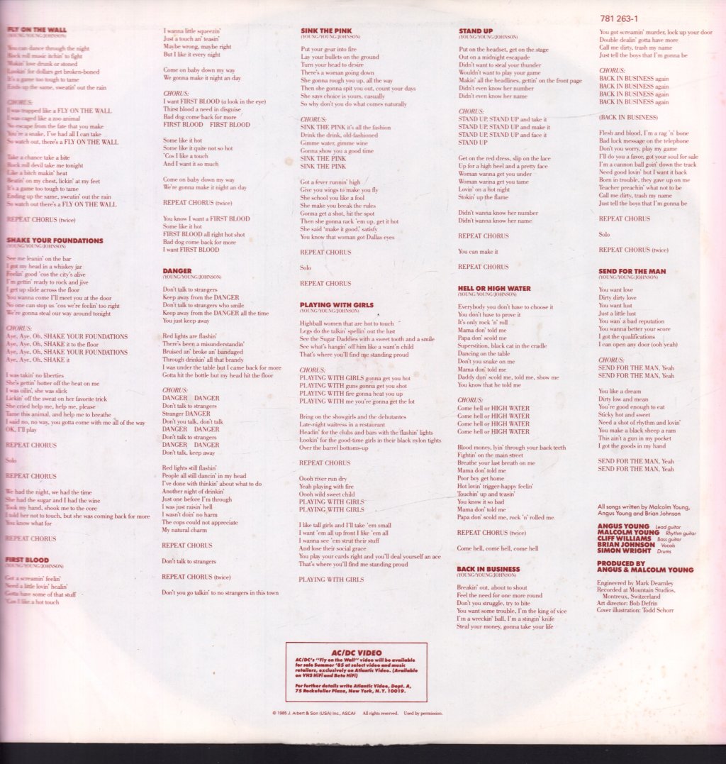 AC/DC - Fly On The Wall - Lp