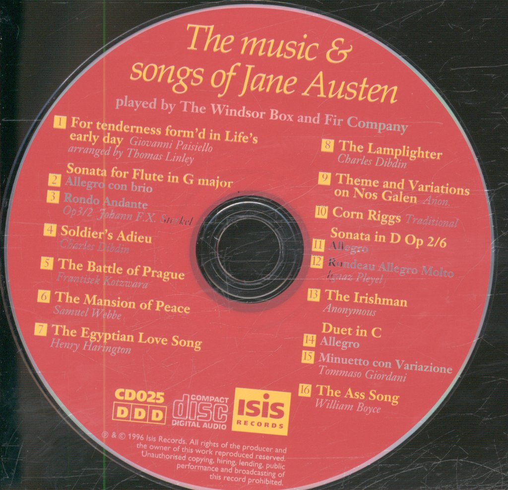 Windsor Box And Fir Company - Music And Songs Of Jane Austen - Cd