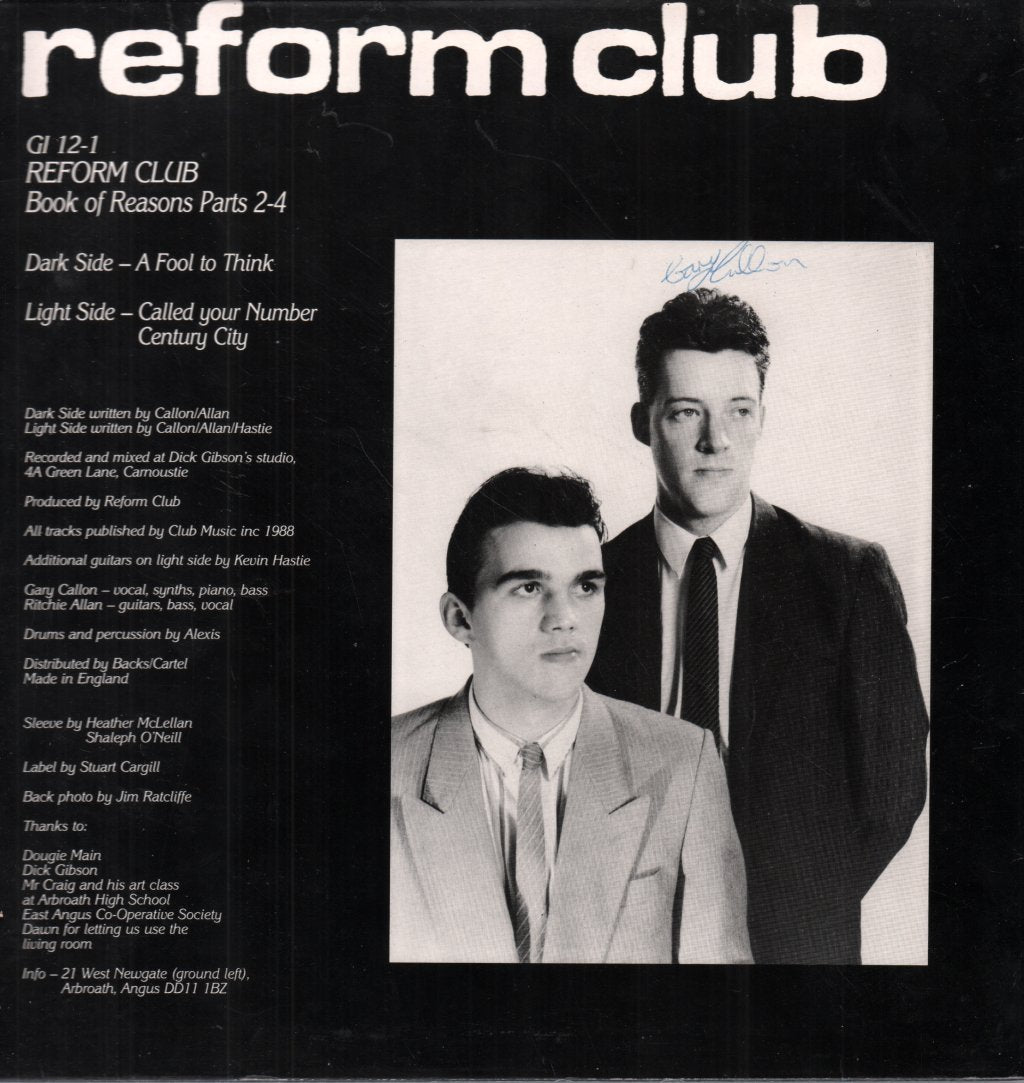 Reform Club - Book Of Reasons Parts 2-4 - 12 Inch
