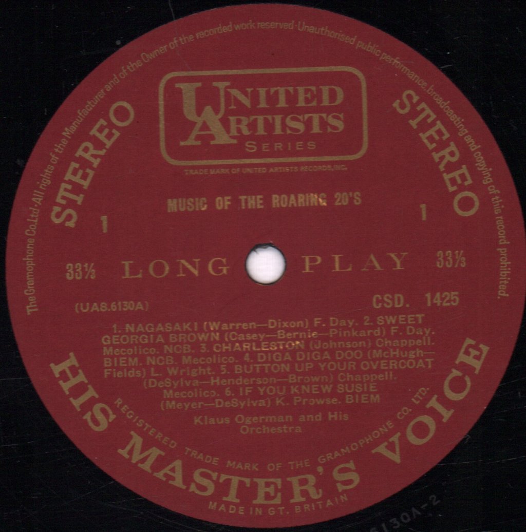 Klaus Ogerman And His Orchestra - Music Of The Roaring 20's - Lp