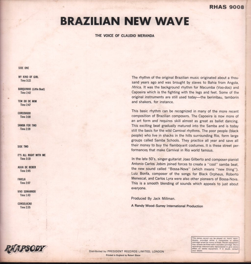 Claudio Meranda - Brazilian New Wave - Lp