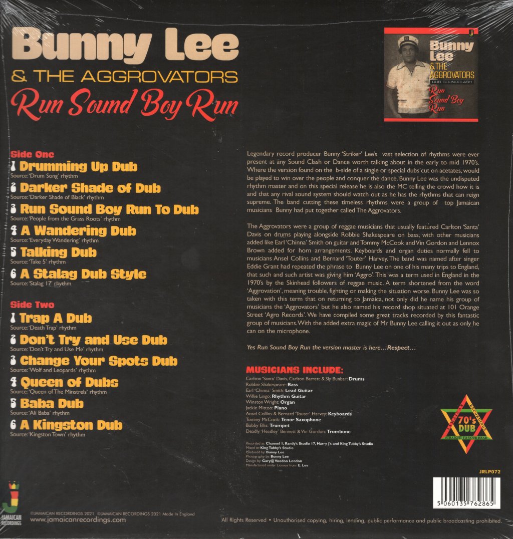Bunny Lee & The Aggrovators - Run Sound Boy Run - Lp