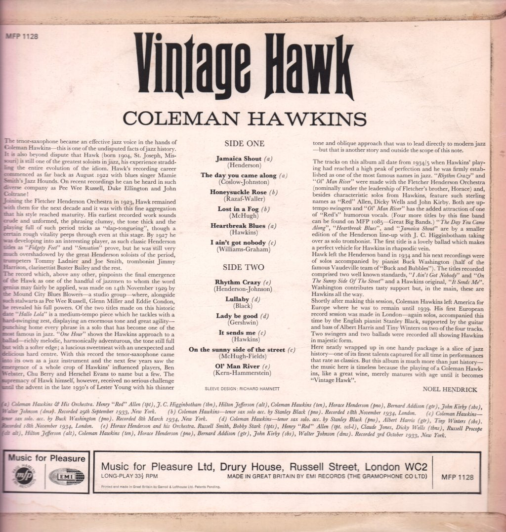 Coleman Hawkins - Vintage Hawk - Lp