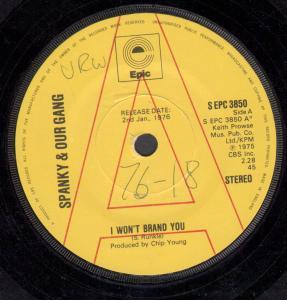 Spanky And Our Gang - I Won't Brand You - 7 Inch