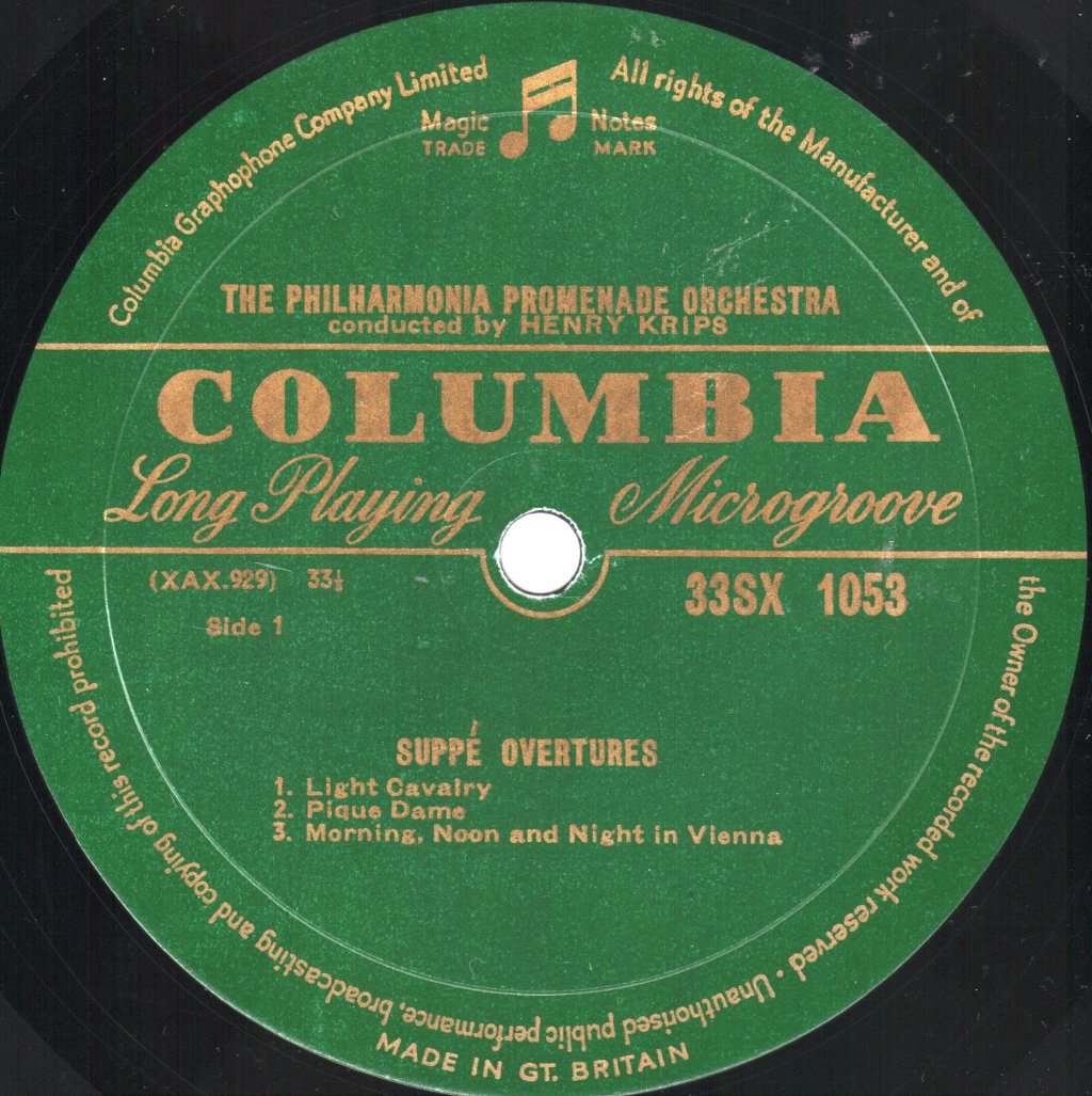 Henry Krips / Philharmonia Promenade Orchestra - Suppe - Overtures - Lp