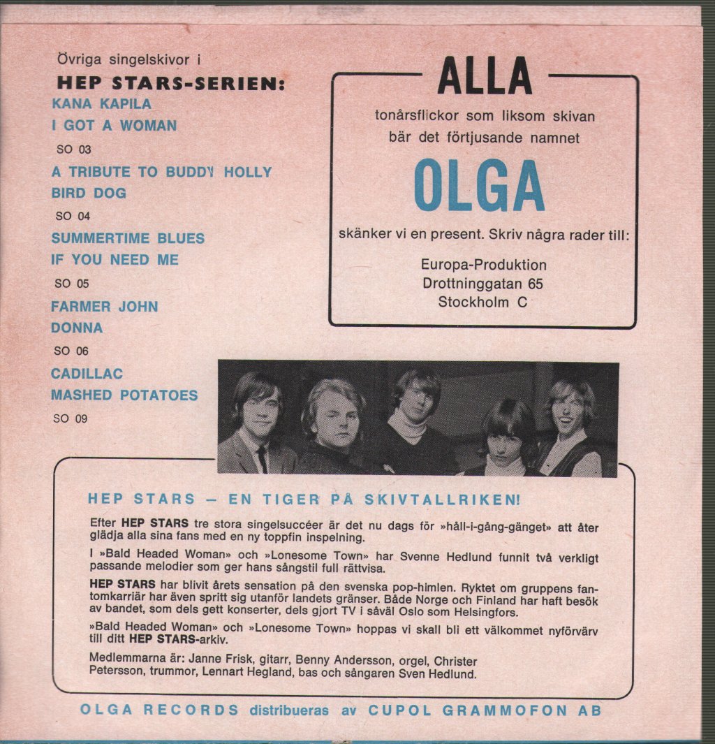 Hep Stars - Bald Headed Woman - 7 Inch