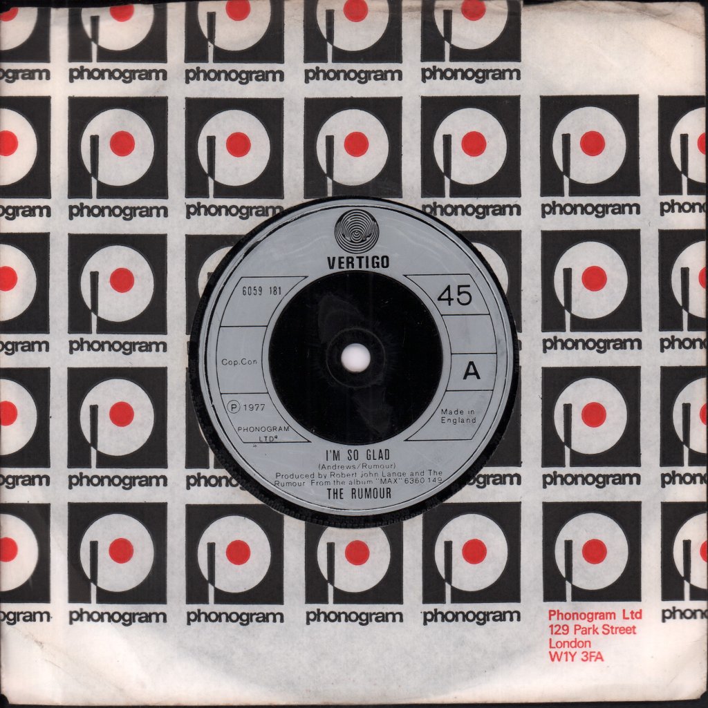 Rumour (Graham Parker Group) - I'm So Glad - 7 Inch