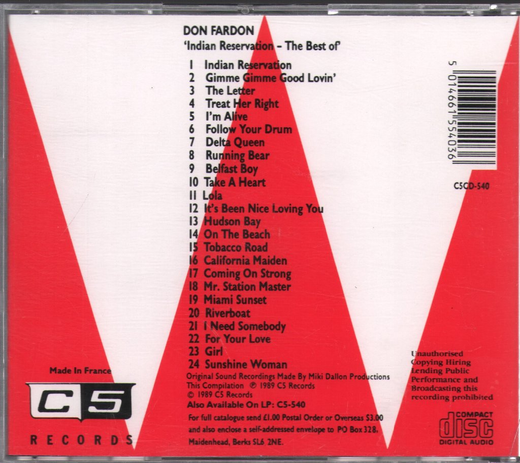 Don Fardon - Indian Reservation - The Best Of - Cd