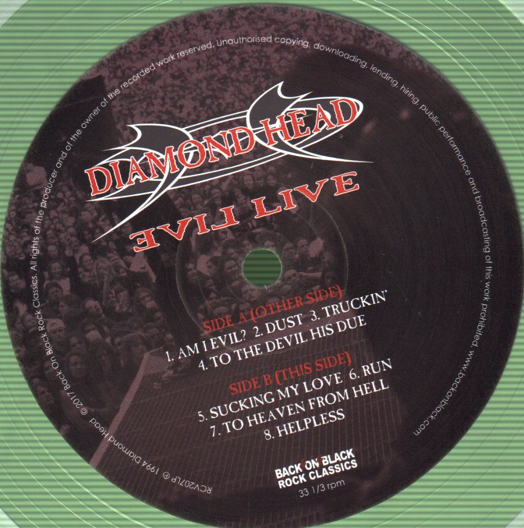 Diamond Head - Evil Live (Live At The National Bowl 1993) - Double Lp