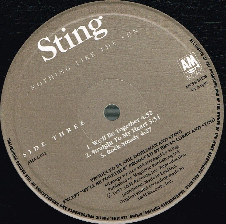 Sting - Nothing Like The Sun - Double Lp