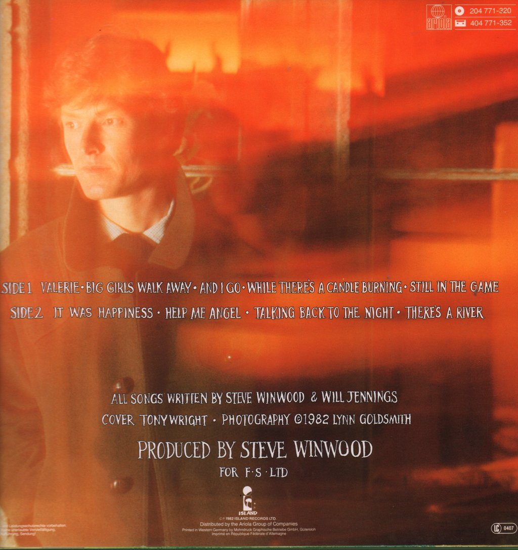 Steve Winwood - Talking Back To The Night - Lp