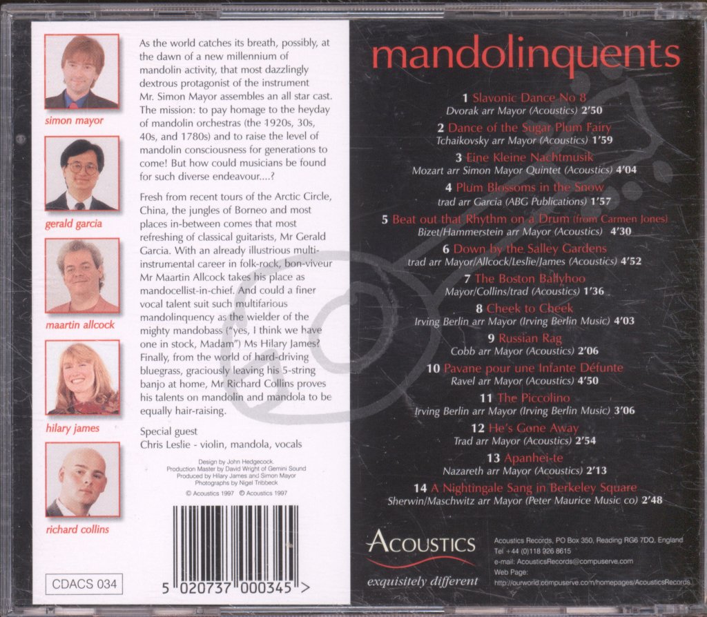 Simon Mayor Quintet - Mandolinquents - Cd