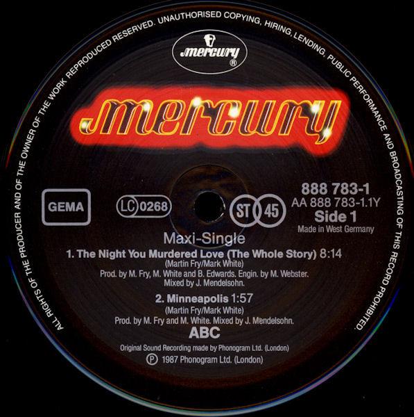 ABC - Night You Murdered Love - 12 Inch