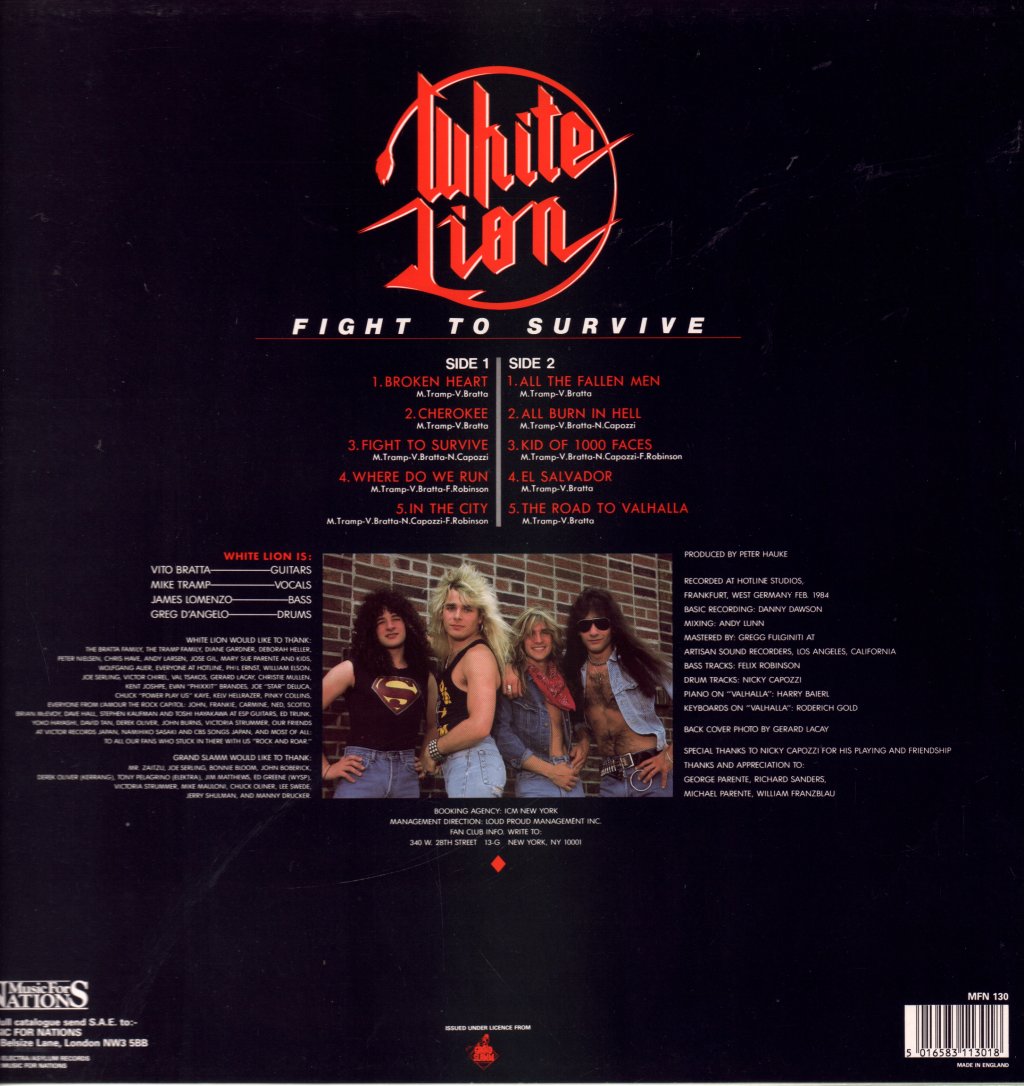 White Lion - Fight To Survive - Lp