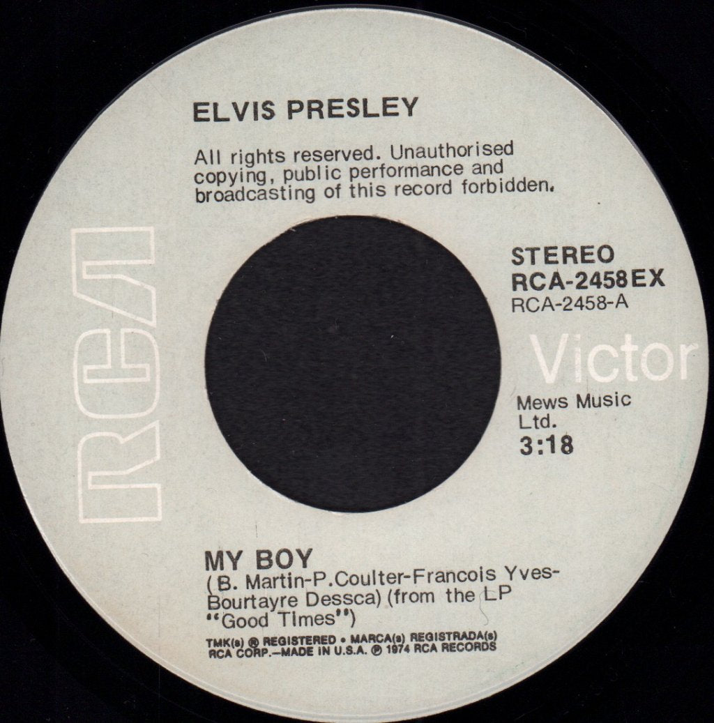 Elvis Presley - My Boy - 7 Inch