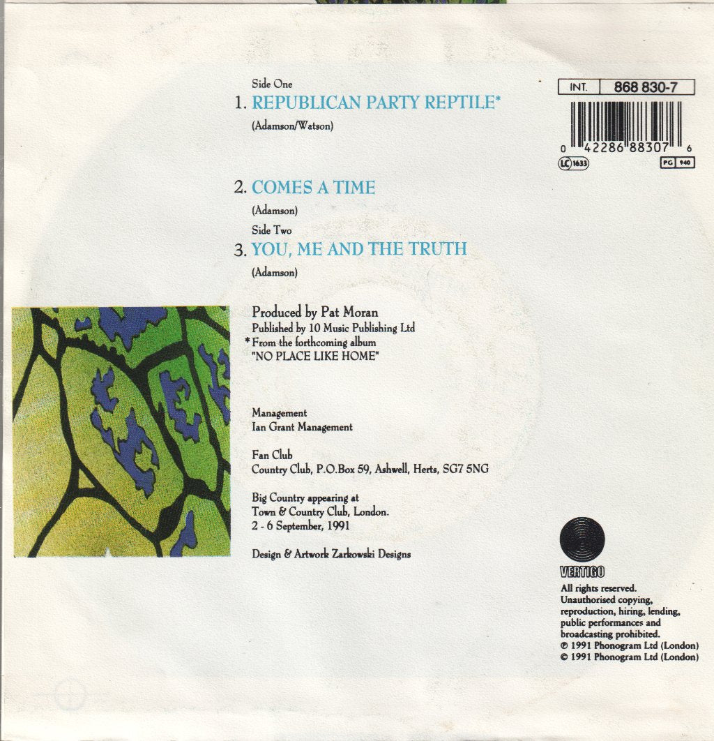 Big Country - Republican Party Reptile EP - 7 Inch