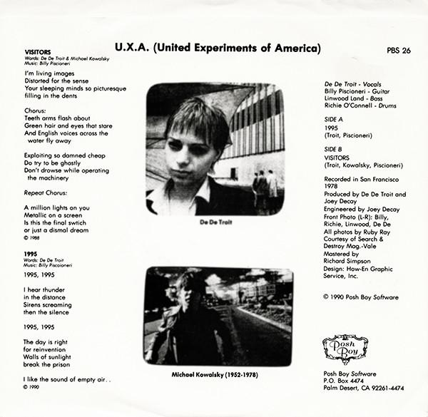 U.X.A. - 1995 •  Visitors - 7 Inch