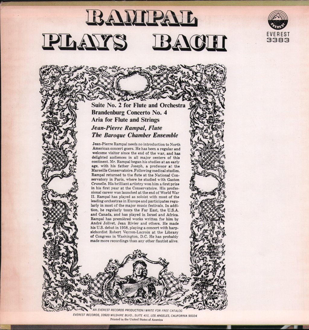 Jean-Pierre Rampal - Rampall Plays Bach - Lp