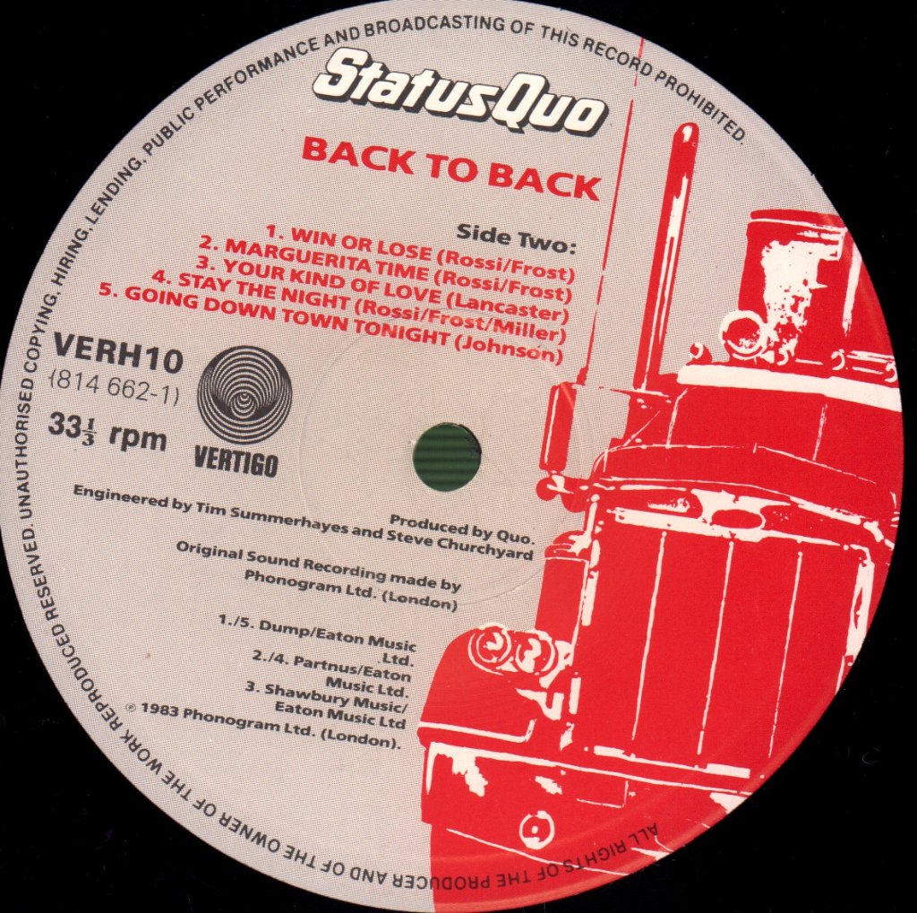Status Quo - Back To Back - Lp