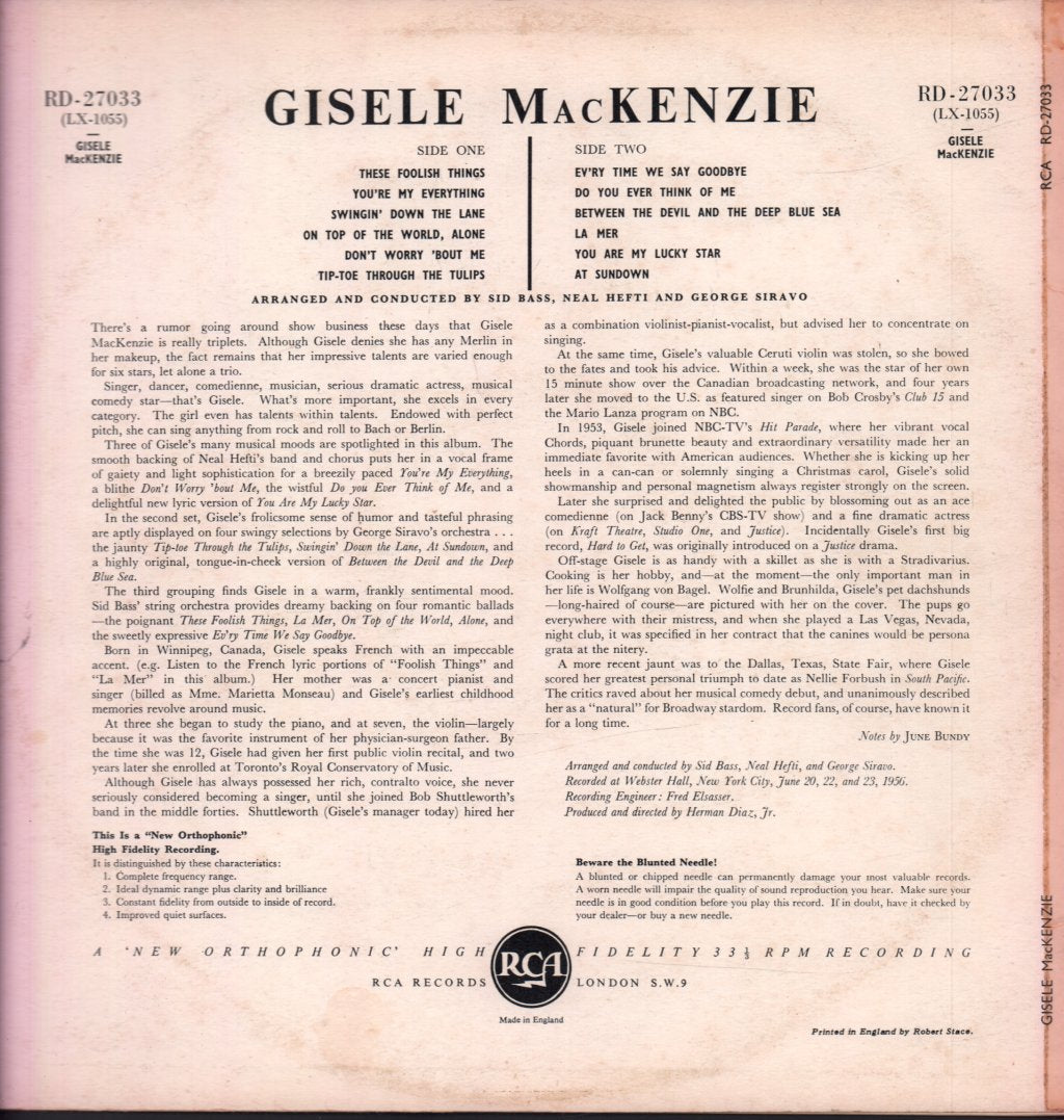 Gisele Mackenzie - Gisele MacKenzie - Lp