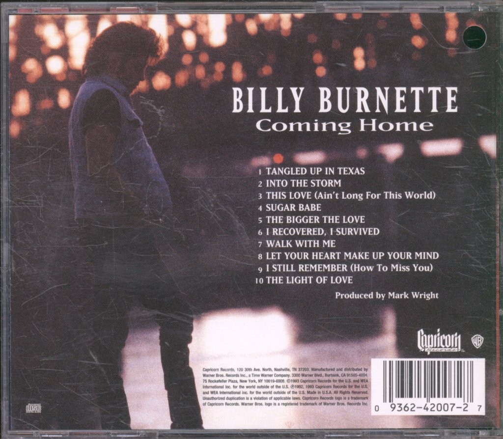 Billy Burnette - Coming Home - Cd