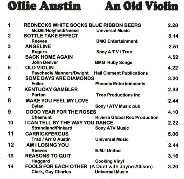 Ollie Austin Featuring Jayne Allison in duet - An Old Violin - Cd