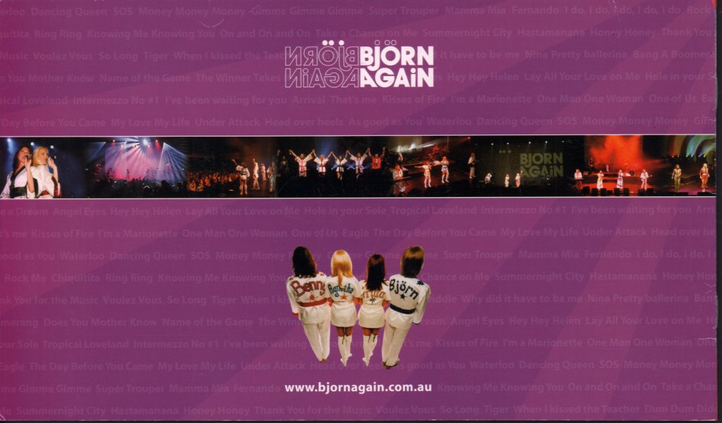 Bjorn Again - ultimate abba experience - Tour Programme