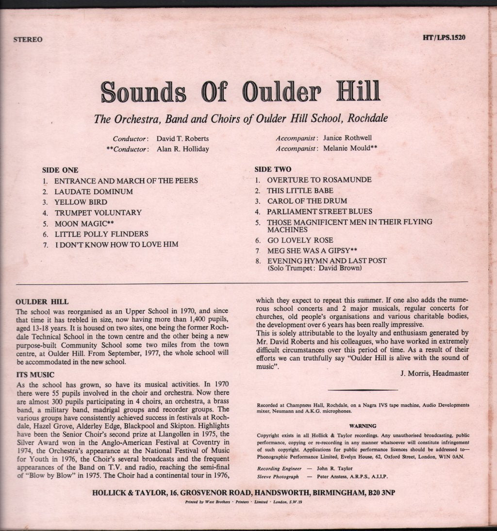 Orchestra, Band And Choirs Of Oulder Hill School, Rochdale - Sounds Of Oulder Hill - Lp