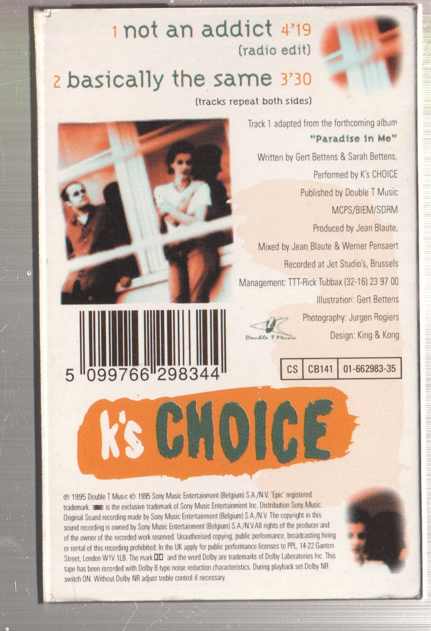 K's Choice - Not An Addict - Cassette