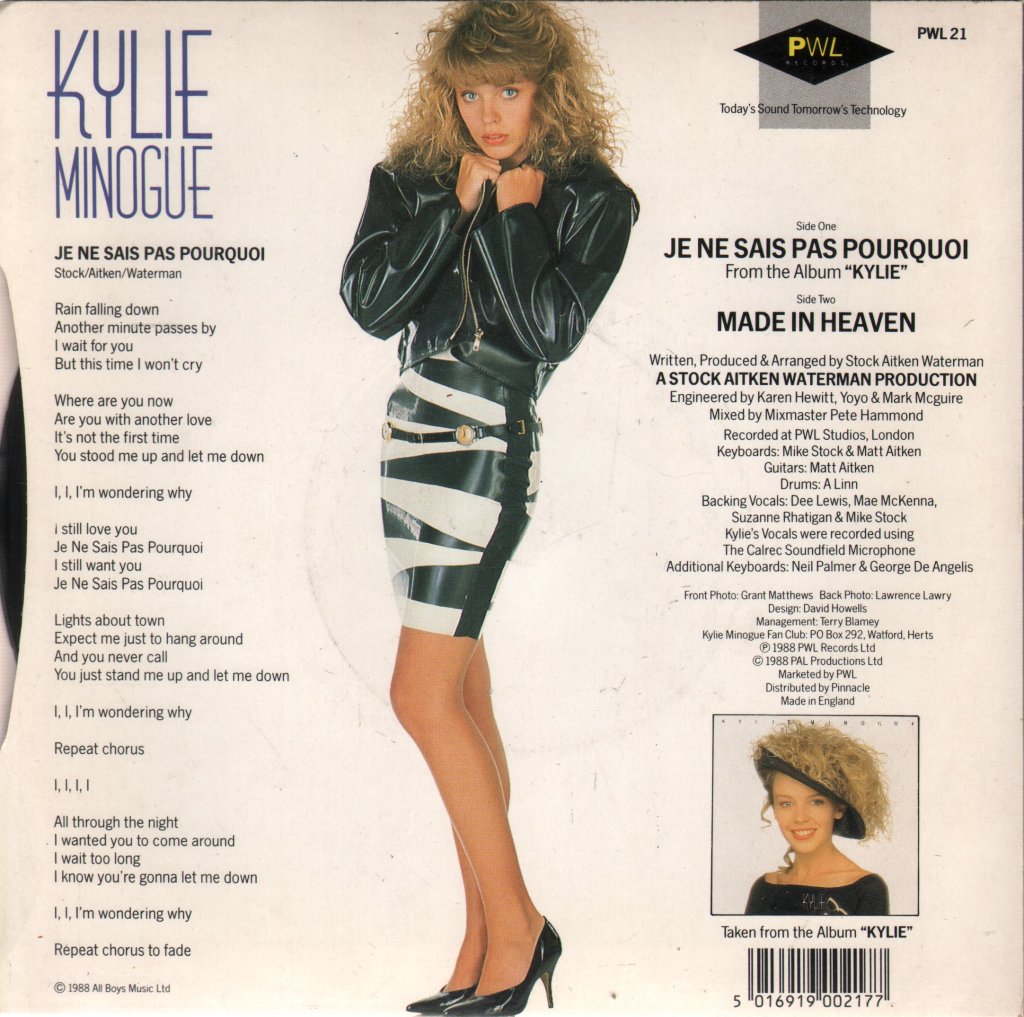 Kylie Minogue - Je Ne Sais Pas Pourquoi - 7 Inch