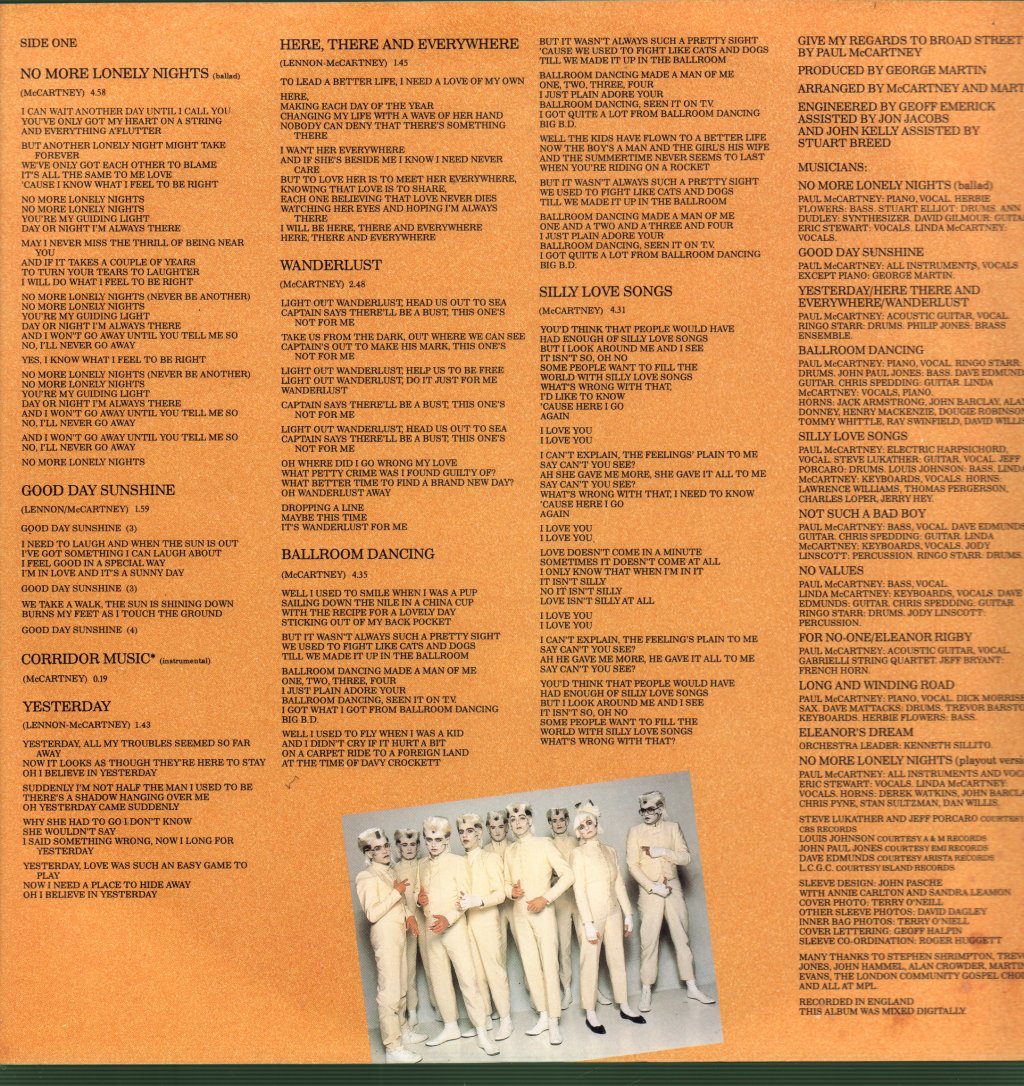 Paul McCartney - Give My Regards To Broad Street - Lp