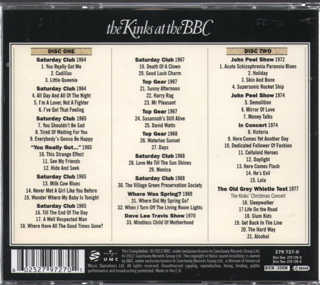 Kinks - The Kinks At The BBC - Double Cd