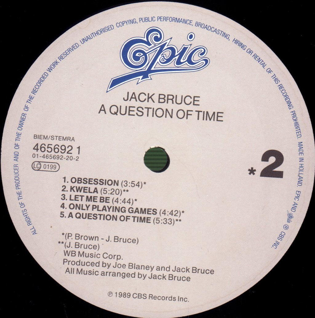 Jack Bruce - A Question Of Time - Lp
