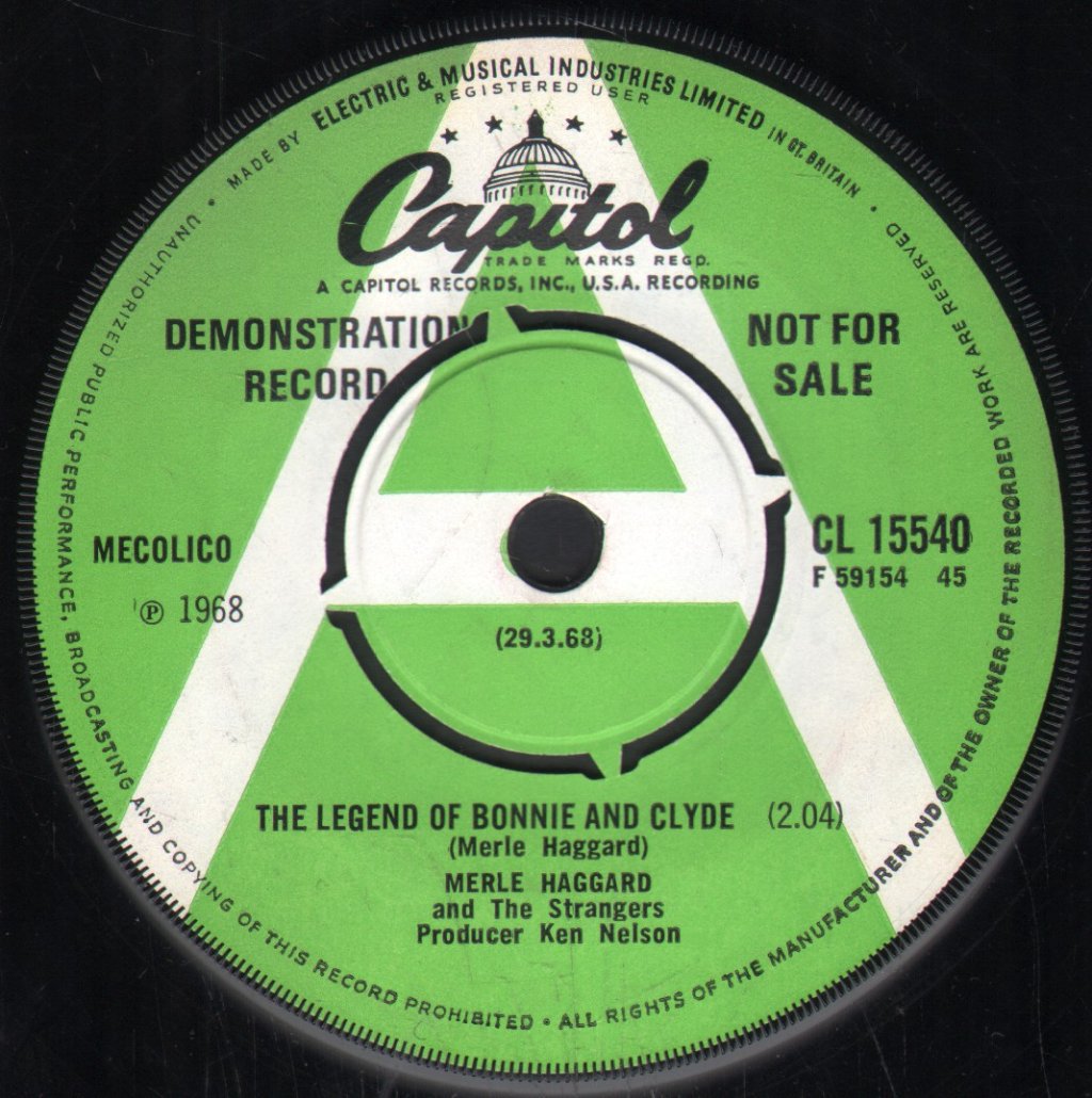 Merle Haggard And The Strangers - Legend Of Bonnie And Clyde - 7 Inch