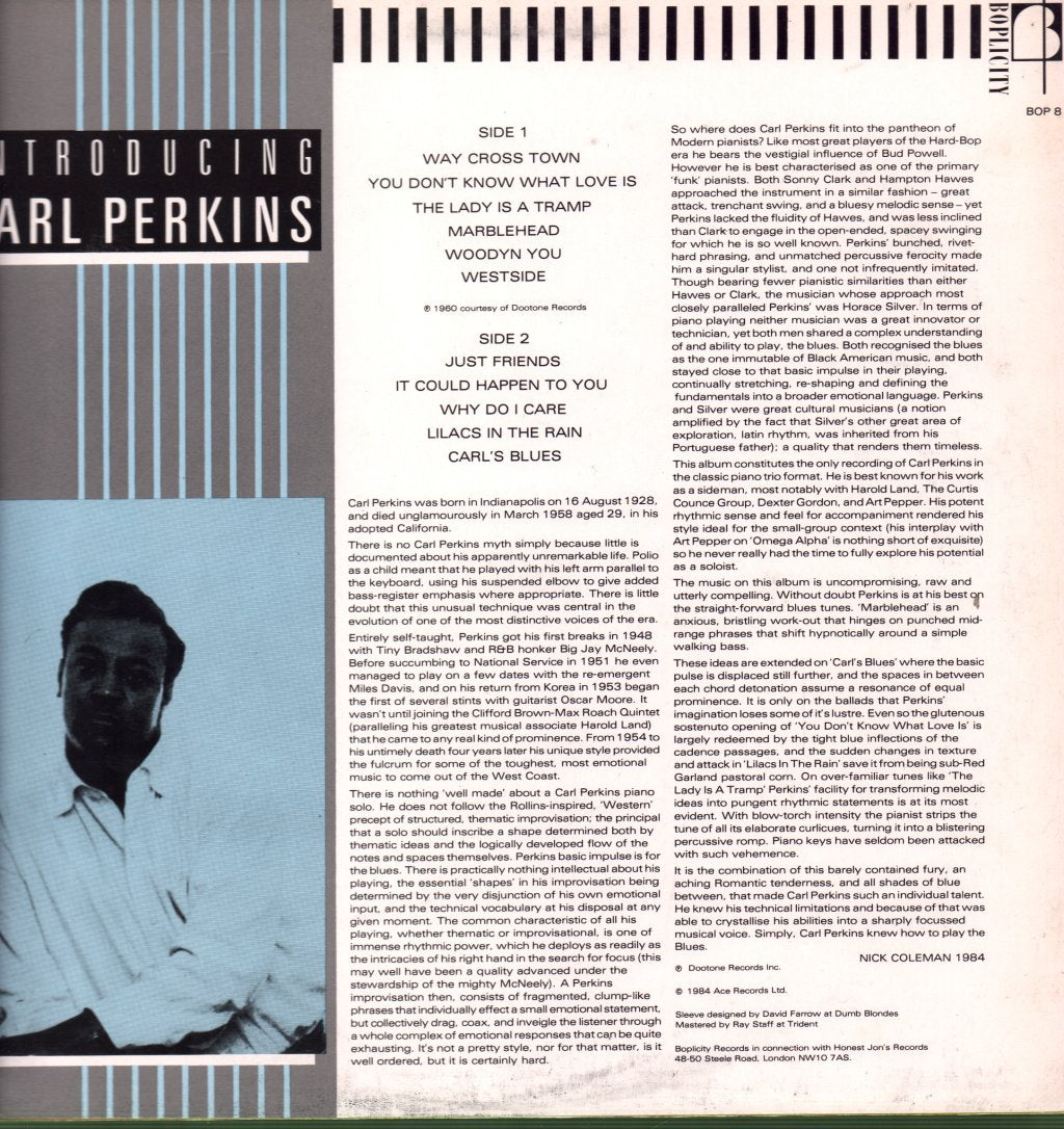 Carl Perkins (Jazz) - Introducing Carl Perkins - Lp